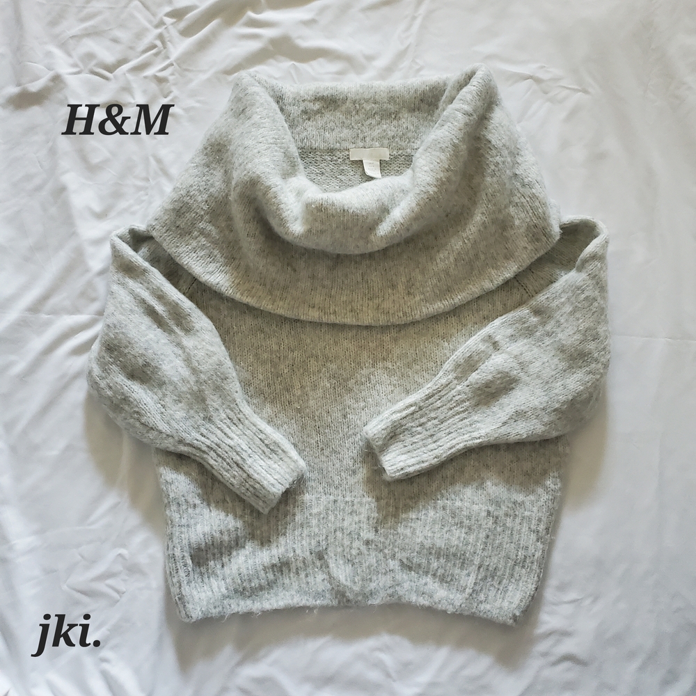 H&M Women's Winter Knit Gray Sweater Oversized